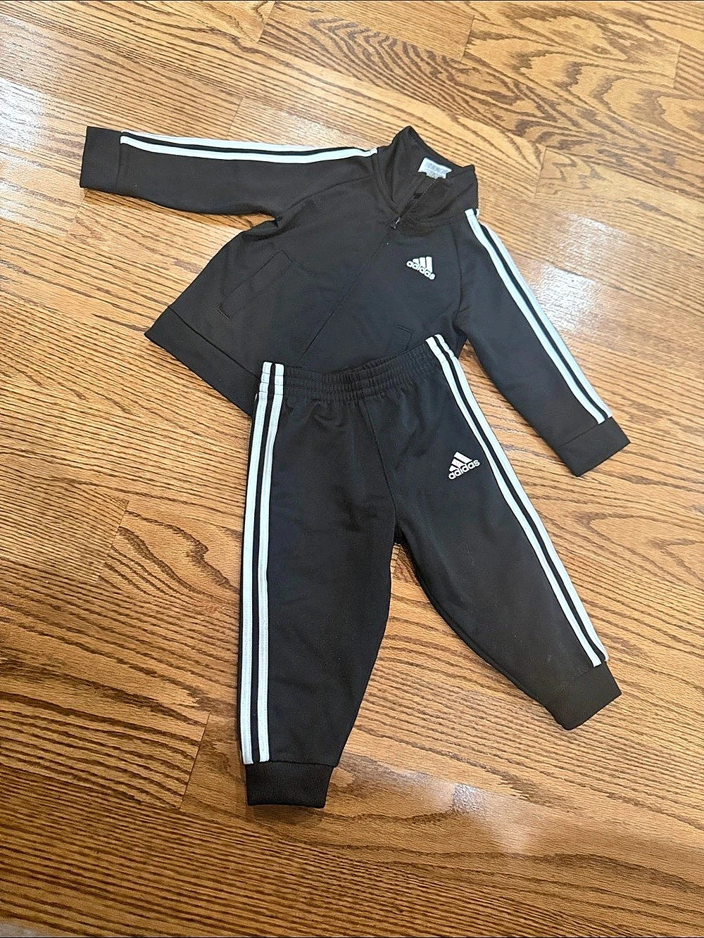 adidas Infant Tricot Tracksuit Baby 12M Black & White
